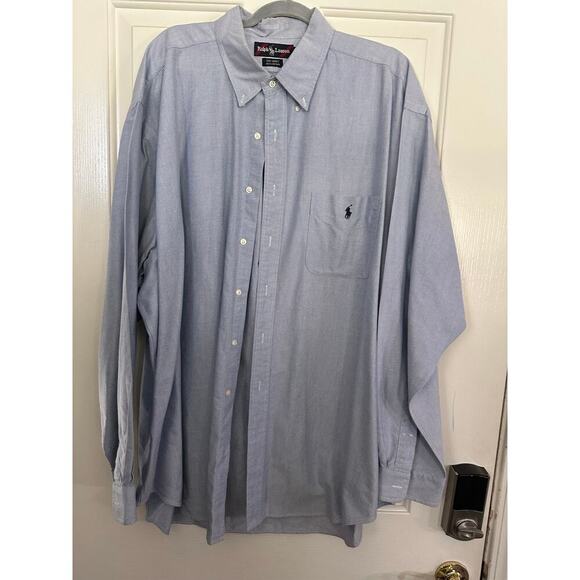 Ralph Lauren Men's Blue 100% Cotton Long Sleeves Button Down Shirt Size XXL - Picture 1 of 5